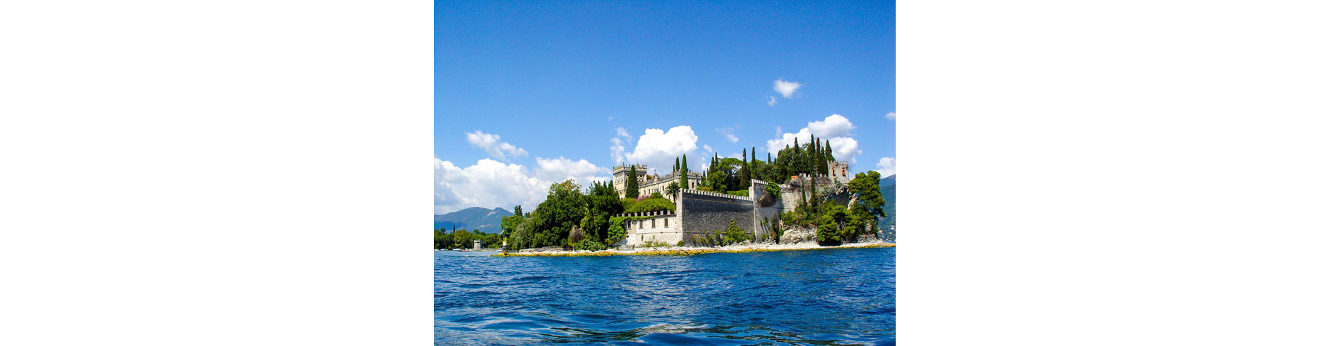 Isola del Garda private island with Venetian villa, gardens and lake scenery
